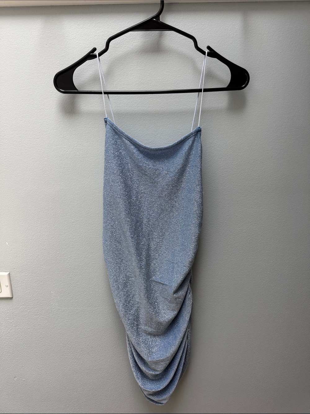SHEIN Ruched Mini Dress in Blue Size XS Like New